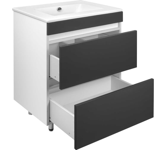 Напольная тумба Toppus Velvet 60 под умывальник quadro, графит матовый 9711.017