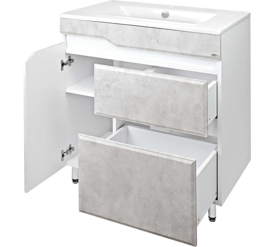 Напольная тумба Toppus Velvet 75 под умывальник quadro, светлый камень 9711.016