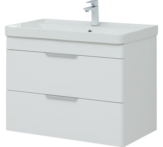 Подвесная тумба Aquanet Ирис new 80 2 ящика, белый глянец 00310146