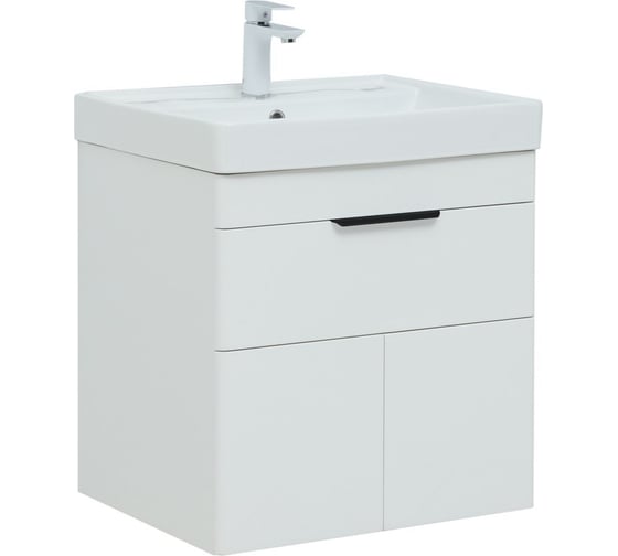 Подвесная тумба Aquanet Ирис new 60 1 ящик, 2 фасада, белый глянец 00310148