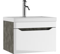 Подвесная тумба Айсберг Ева под умывальник "Bazis 60" с одним ящиком В1 бетон DA5905T