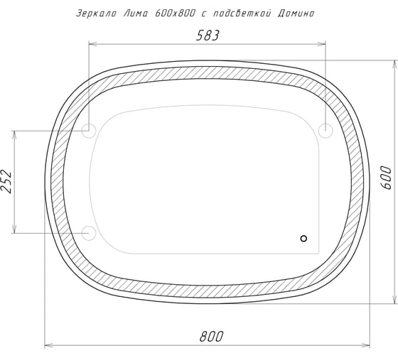 Зеркало Домино Лима 600x800 с подсветкой GL7063Z
