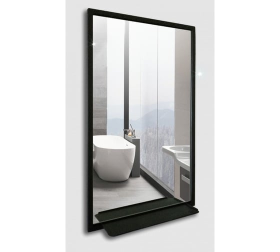 Зеркало Teymi Helmi Loft 50x90, Black Edition, черная стальная рама, полка T20308 ЦБ-00263634