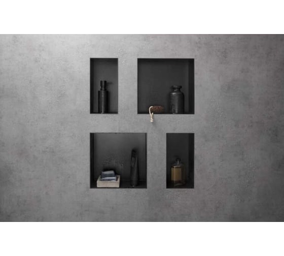 Настенный короб с рамой Hansgrohe Xtrastoris original 30x30x10 см, матовый черный 56061670 00000097750