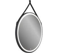 Зеркало Teymi Tiko D80 с LED, сенсор, черный кожаный ремень T20904S ЦБ-00263899