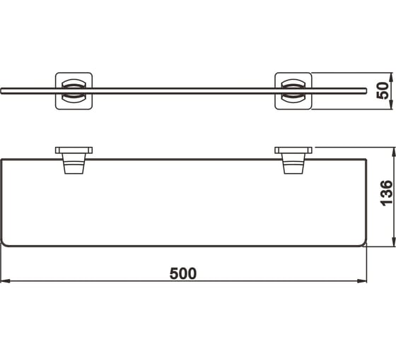 Стеклянная полка Rose одноярусная RG1519H