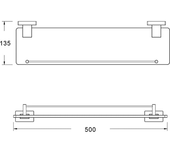 Полка стеклянная одноярусная SHEVANIK SG5619T