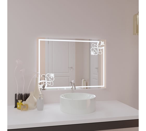 Зеркало с LED подсветкой SANTREK HOME "ФАИНА премиум" 800x600 мм 113909 1