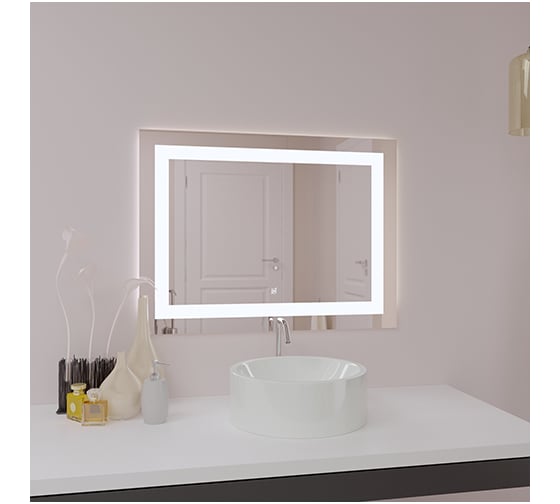 Зеркало с LED подсветкой SANTREK HOME "ПРЕСТИЖ" 900x600 мм (горизонтальное) 313941 1