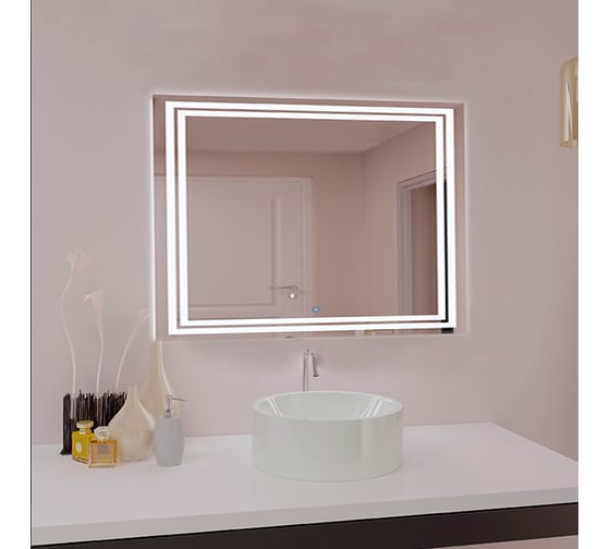 Зеркало с LED подсветкой SANTREK HOME "ТИТАН премиум" 900x600 мм 79487