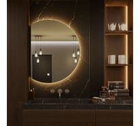 Зеркало Alias Дафна 100x80 с тёплой LED-подсветкой, обрез слева d100803l