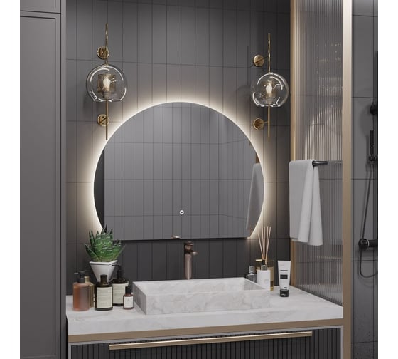 Зеркало Alias Дафна 100x80 с нейтральной LED-подсветкой, обрез снизу d100802b