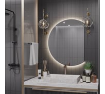 Зеркало Alias Дафна 100x80 с нейтральной LED-подсветкой, обрез справа, на взмах руки d1008022r