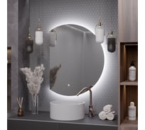 Зеркало Alias Дафна 120x80 с холодной LED-подсветкой, обрез слева d120801l