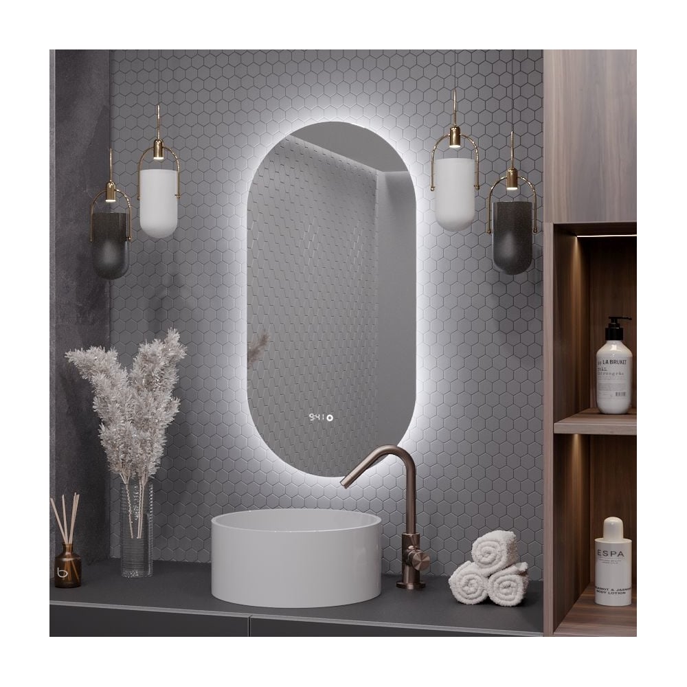 Зеркало Alias Олимпия 100x60 для ванной с холодной LED-подсветкой и ...