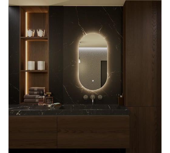 Зеркало Alias Олимпия 110x60 для ванной с тёплой LED-подсветкой o110603