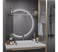 Зеркало Alias Дафна 80x60 с холодной LED-подсветкой, обрез слева d80601l