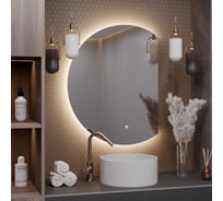 Зеркало Alias Дафна 90x70 c нейтральной LED-подсветкой, обрез справа, на взмах руки d907022r