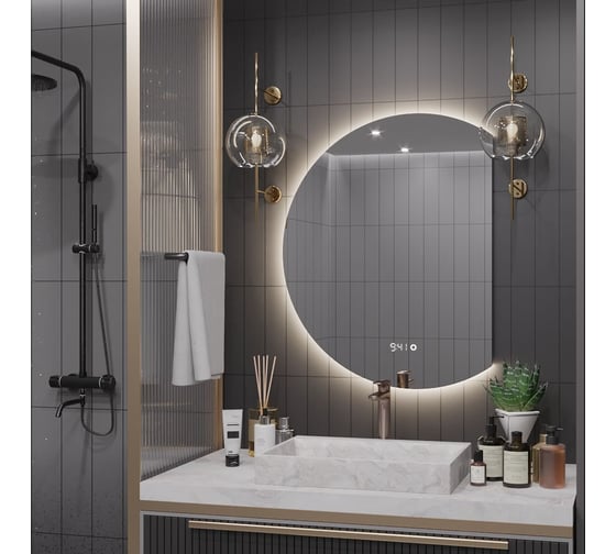 Зеркало Alias Дафна 90x70 c нейтральной LED-подсветкой, обрез справа d90702r 1