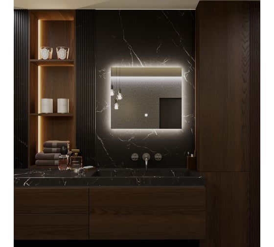 Зеркало Alias Квартал 100x120 с нейтральной LED-подсветкой, горизонтальное q1001202