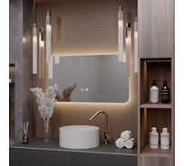 Зеркало Alias Палантин 60x110 с нейтральной LED-подсветкой и часами, горизонтальное pr6011025