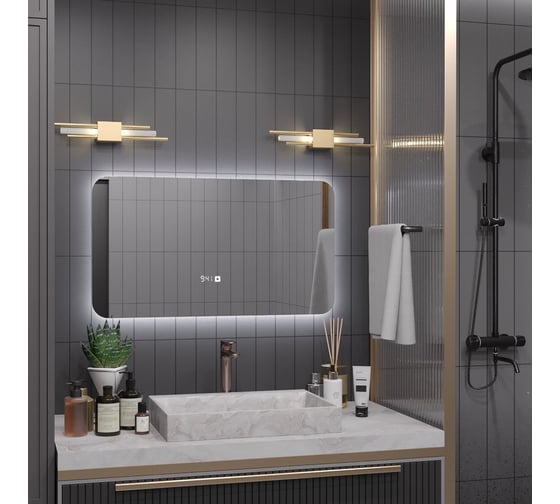 Зеркало Alias Палантин 60x110 с холодной LED-подсветкой и часами, горизонтальное pr6011015