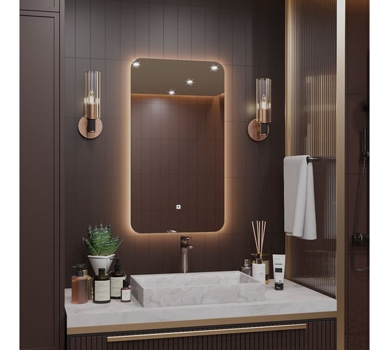 Зеркало Alias Палантин 70x30 с тёплой LED-подсветкой pr70303 1