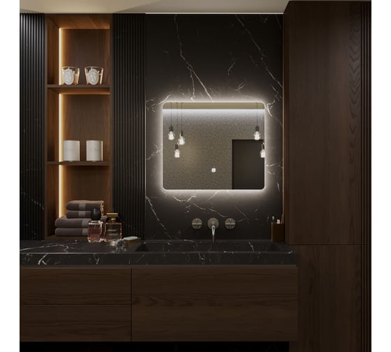 Зеркало Alias Эос 100x120 с тёплой LED-подсветкой, горизонтальное en1001203