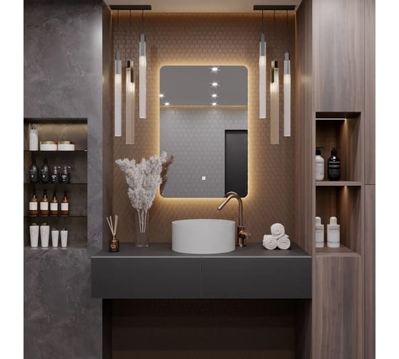 Зеркало Alias Эос 120x100 с LED-подсветкой 3 в 1, вертикальное en1201004