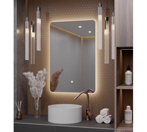 Зеркало Alias Эос 120x80 с LED-подсветкой 3 в 1, вертикальное en120804