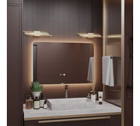 Зеркало Alias Эос 60x80 с тёплой LED-подсветкой и часами, горизонтальное en608035