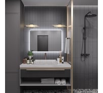 Зеркало Alias Эос 60x80 с холодной LED-подсветкой и механическая кнопка, горизонтальное en608013