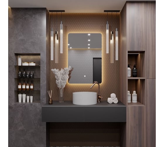 Зеркало Alias Эос 70x50 с тёплой LED-подсветкой en70503