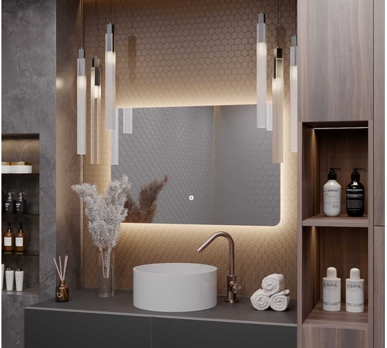 Зеркало Alias Эос 80x120 с нейтральной LED-подсветкой, горизонтальное en801202