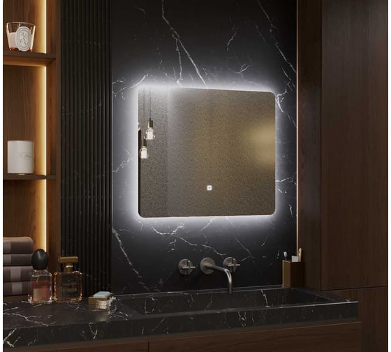 Зеркало Alias Эос 80x120 с холодной LED-подсветкой, горизонтальное en801201
