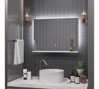 Зеркало Alias Квартал 60x80 с холодной LED-подсветкой и полкой, горизонтальное q608017