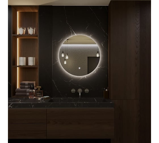 Круглое зеркало для ванной Alias Муза D120 с нейтральной LED-подсветкой m1201202