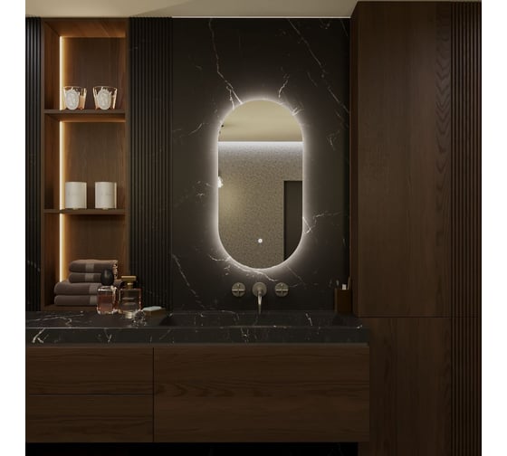 Зеркало Alias Олимпия 120x40 для ванной с нейтральной LED-подсветкой o120402