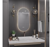 Зеркало Alias Олимпия 120x40 для ванной с нейтральной LED-подсветкой и часами o1204025