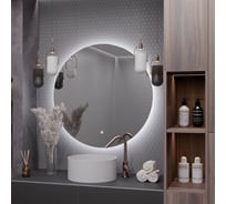 Круглое зеркало для ванной Alias Муза D50 с холодной LED-подсветкой, сенсорная кнопка m505010