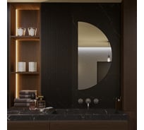 Круглое зеркало для ванной Alias Муза 120x60 1/2 половина обрез слева m12060l