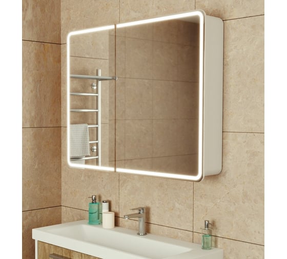 Зеркальный шкаф Teymi Solli 100x80, LED, сенсор на взмах, оборачиваемый T60208IR ЦБ-00263906