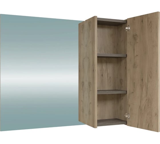 Зеркальный шкаф Teymi Helmi 85, дуб крафт/графит матовый T60303 ЦБ-00266287