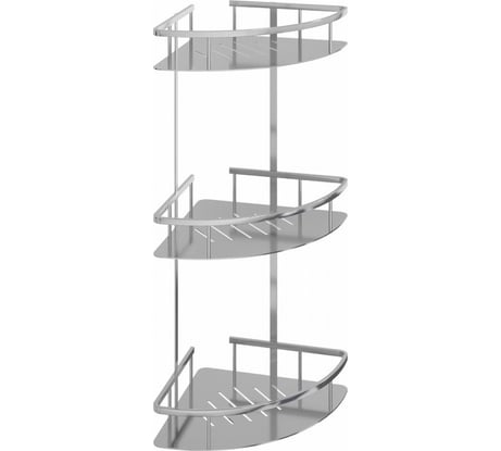 Полка для ванной Teymi Sоlli трехъярусная угловая, нержавеющая сталь, глянец T90201 ЦБ-00266894