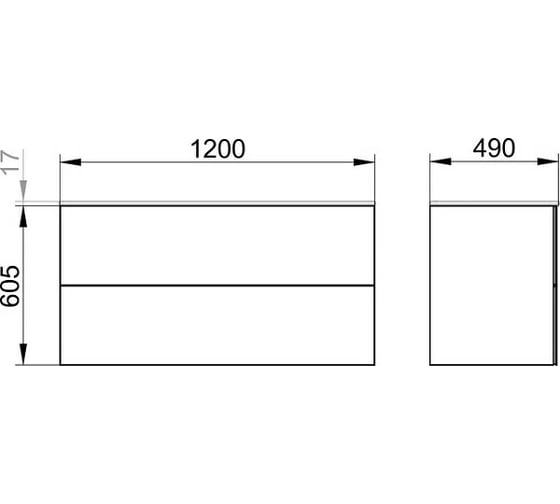 Тумба под умывальник Keuco Plan 1200x490x605 мм., инокс, матовый 32983290000 00000127137