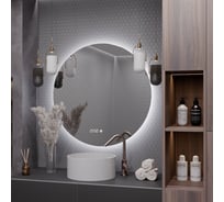 Круглое зеркало для ванной Alias Муза D60 с холодной LED-подсветкой и часами m606015