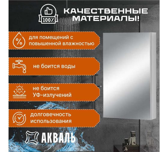 Зеркальная полка Акваль карина, 40 см ЕК.04.04.12.N