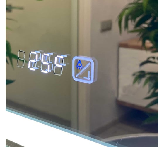 Зеркало RAVAL Glass 120 с подсветкой и часами Gla.02.120/W