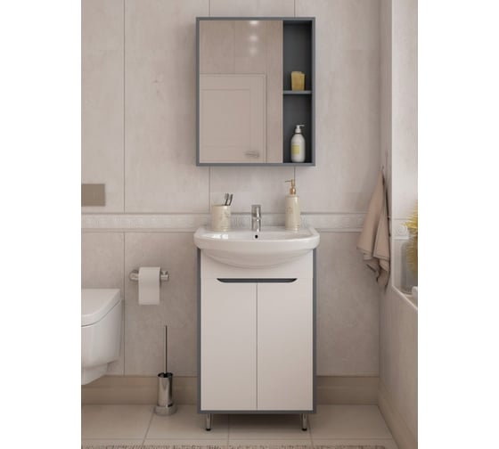Тумба Teymi Aina 50 белый/графит T60003 ЦБ-00266288