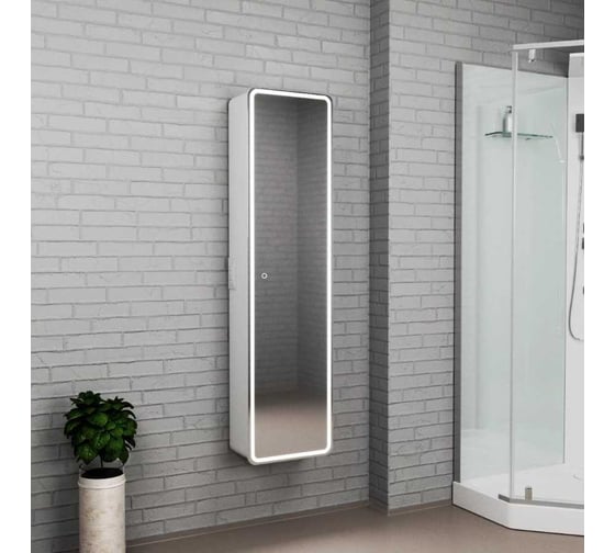 Зеркальный шкаф-пенал Teymi Solli 160x40, LED, сенсор, оборачиваемый T60209S ЦБ-00263914